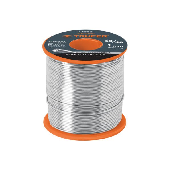 Soldadura con núcleo resina 60/40 para electrónica 450 g 14366