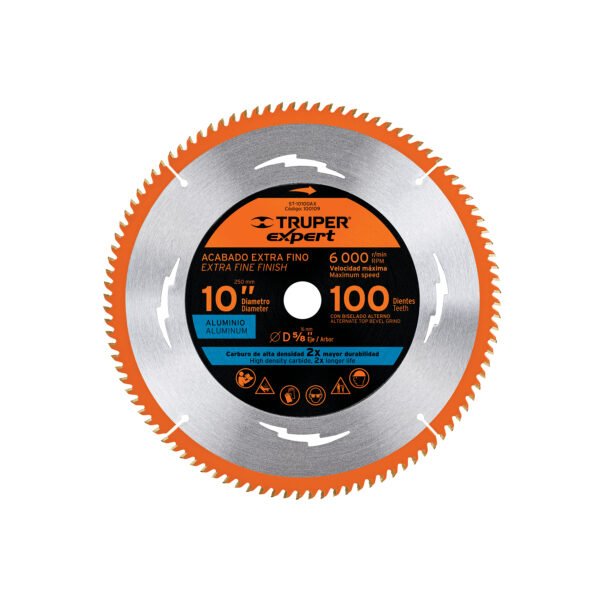 Disco sierra 10 p/aluminio 100 dientes centro 5/8 Expert 100109