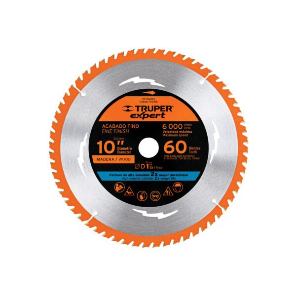 Disco sierra 10Â para maderaÂ 60 dientes centro 1 Expert 100106