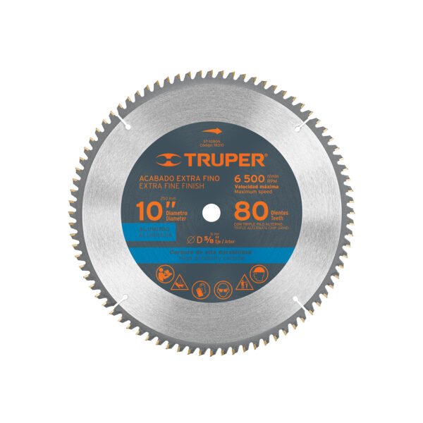 Disco sierra 10 para aluminio 80 dientes centro 5/8 18310