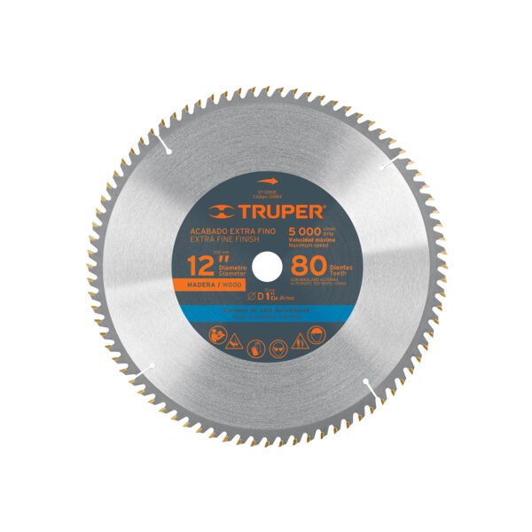 Disco sierra 12 para madera 80 dientes centro 1 Truper 12684