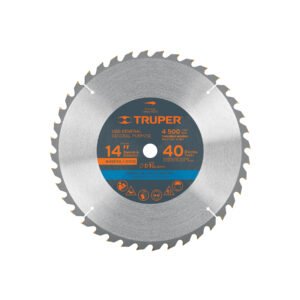 Disco sierra 14 para madera 40 dientes centro 1 Truper 18322