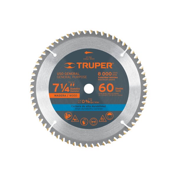 Disco sierra 7- 1/4 para madera 60 dientes centro 5/8 18324