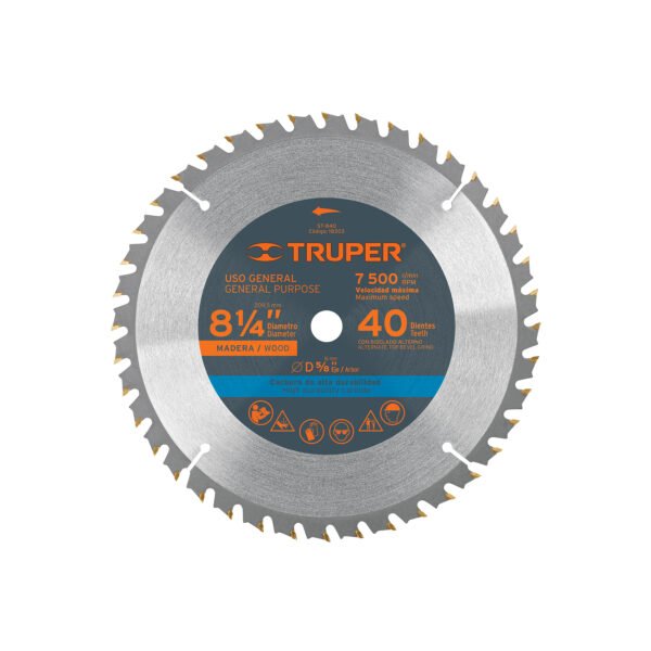 Disco sierra 8-1/4 para madera 40 dientes centro 5/8 18303