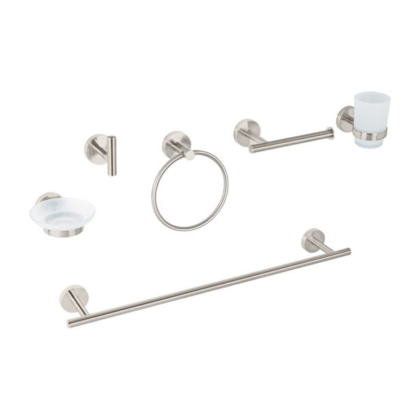 Juego de 6 accesorios para baño acabado satín Foset Tubig 47974