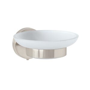 TBA-74N.jpg Jabonera metálica satín con plato de vidrio Foset Túbig 45965