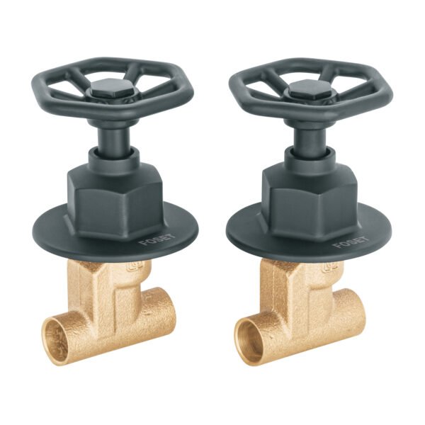 Juego llaves empotrar soldables volante negro Túbig 46788