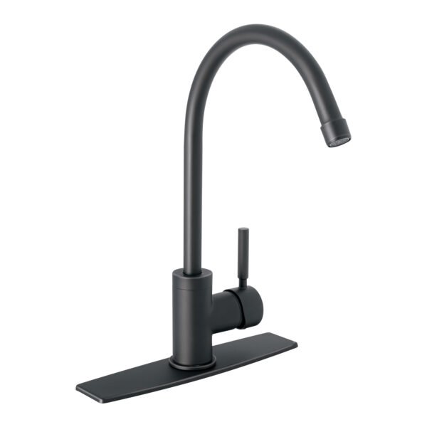 Monomando para fregadero cuello alto negro mate Tubig 46767