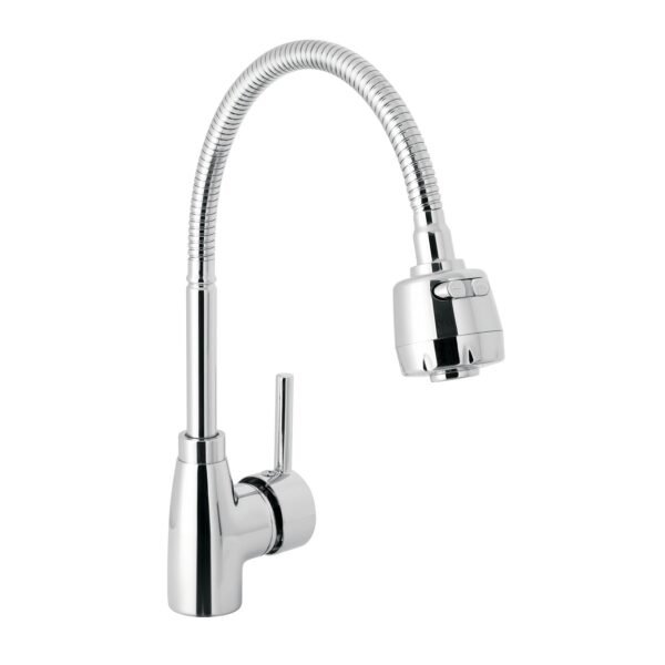 Monomando para fregadero con cuello flexible cromo Tubig 47386