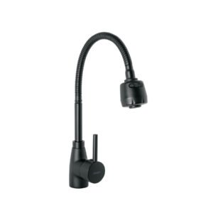Monomando para fregadero con cuello flexible negro Tubig 47388