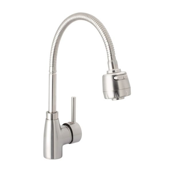 Monomando para fregadero con cuello flexible satín Tubig 47387