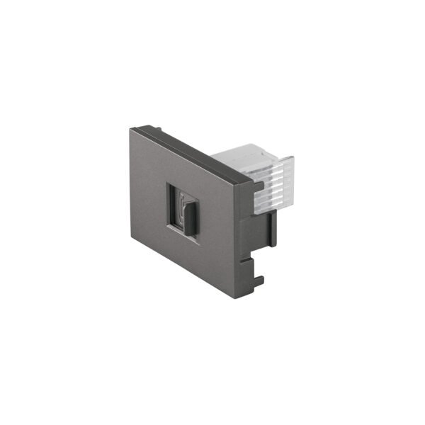 Toma de teléfono acero inox de 1.5 módulos línea Lisboa 47831