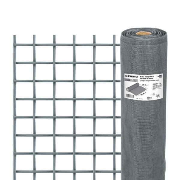 Rollo de 30 m x 0.75 m malla mosquitera fibra de vidrio gris 44964