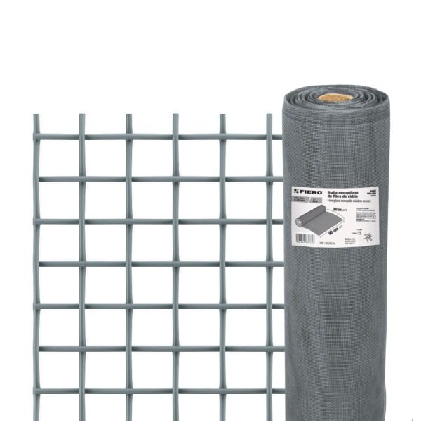 Rollo de 30 m x 0.9 m malla mosquitera fibra de vidrio gris 44965