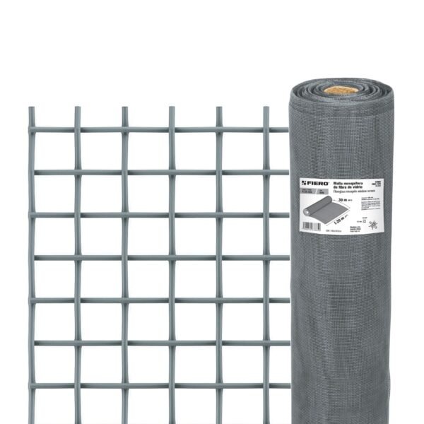 Rollo de 30 m x 1.2 m malla mosquitera fibra de vidrio gris 44982
