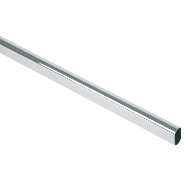 Tubo ovalado para clóset 3.0 m acero cromado HERMEX 48977
