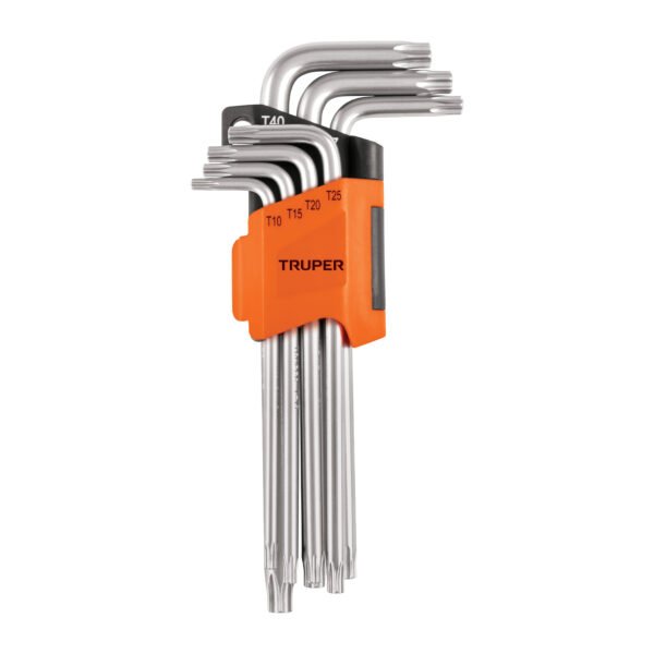 Juego de 7 llaves torx largas con organizador abatible 15553