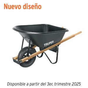 Carretilla concha plástica 6 ft3 Neumática b/madera Truper 19805