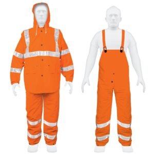 Conjunto impermeable doble capa naranja con reflejante M 17408