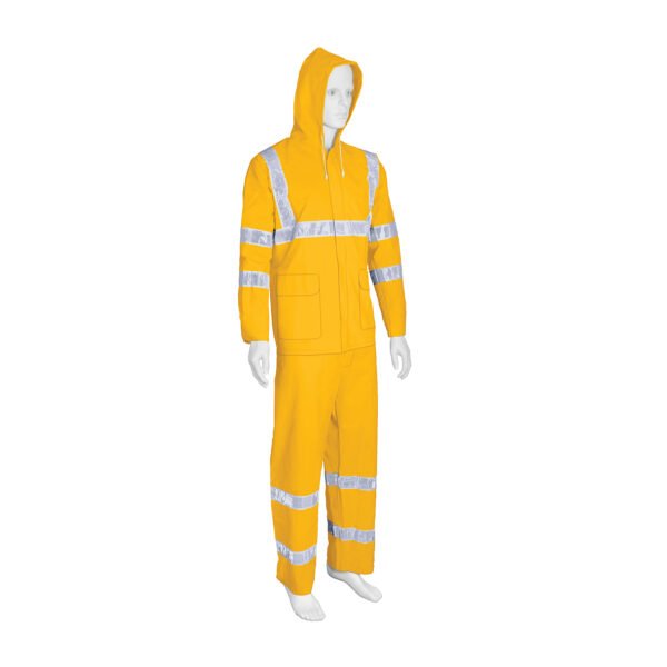 Conjunto impermeable doble capa amarillo con reflejante CH 18415